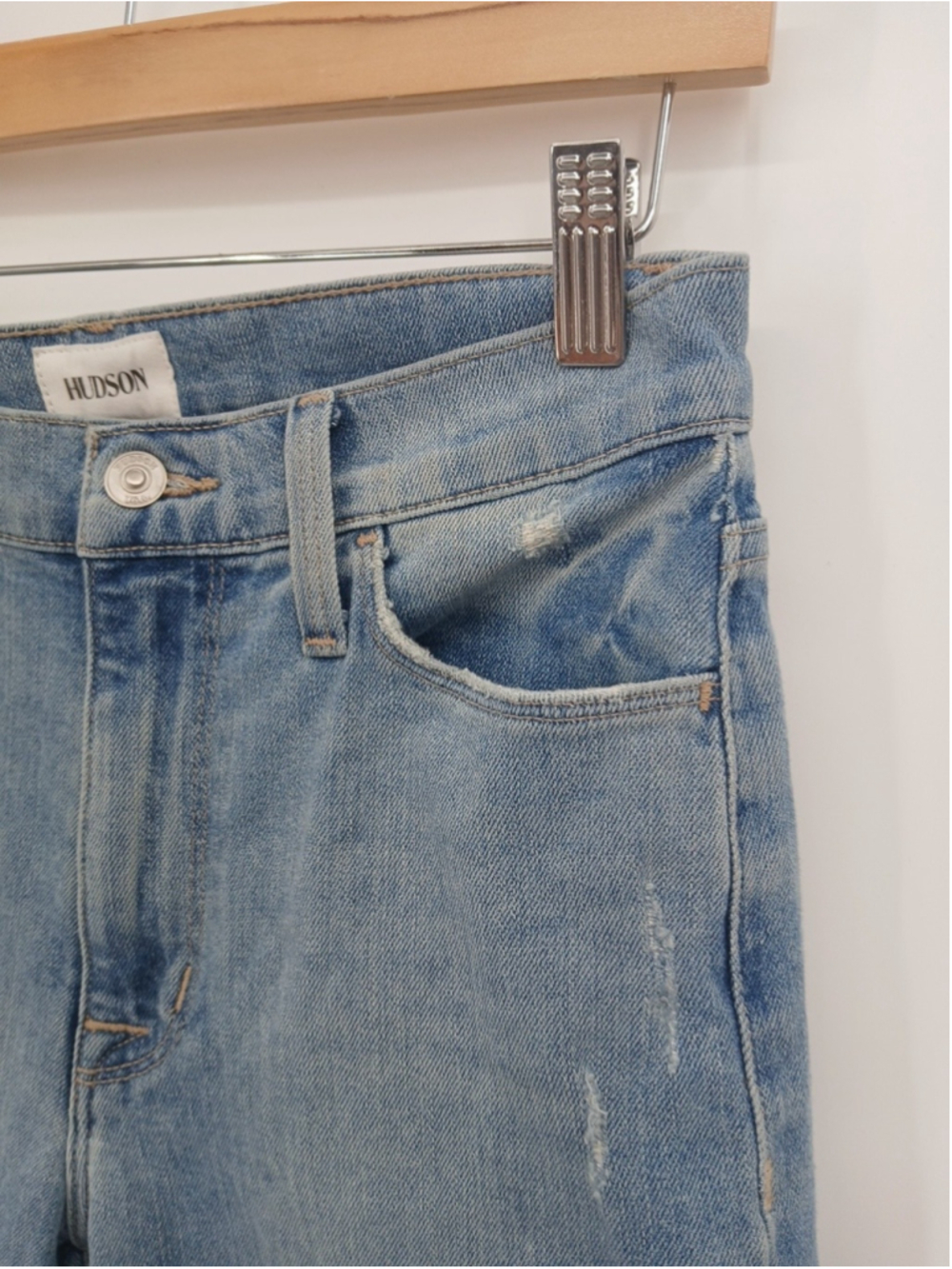 Hudson Jeans Blair High Rise Straight Crop Womens Size 26 Blue Distressed - Picture 5 of 16